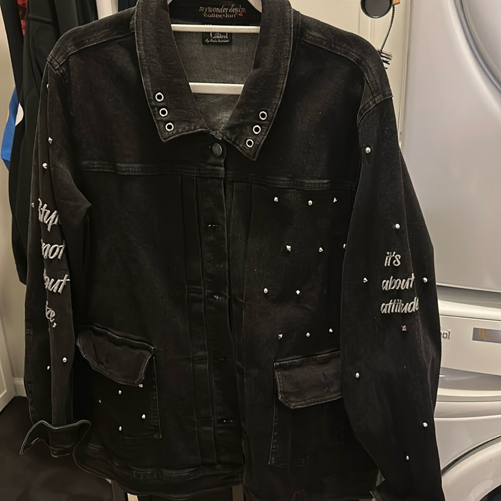 Women with control  Denim bling fall or spring jacket